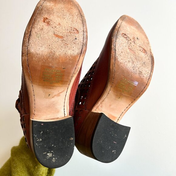 Freebird Lazor Red Leather Cut Out Ankle Booties Western Boots Size 7 with Box - Picture 8 of 10